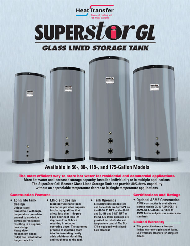 HTP GL50 SuperStor 50 Gallon Glass Lined Plastic Jacketed Storage Tank - 5  Year Warranty